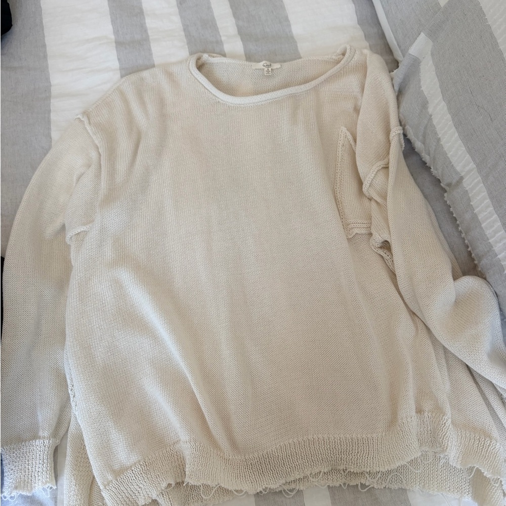 Easel Soft Cream Knit Sweater